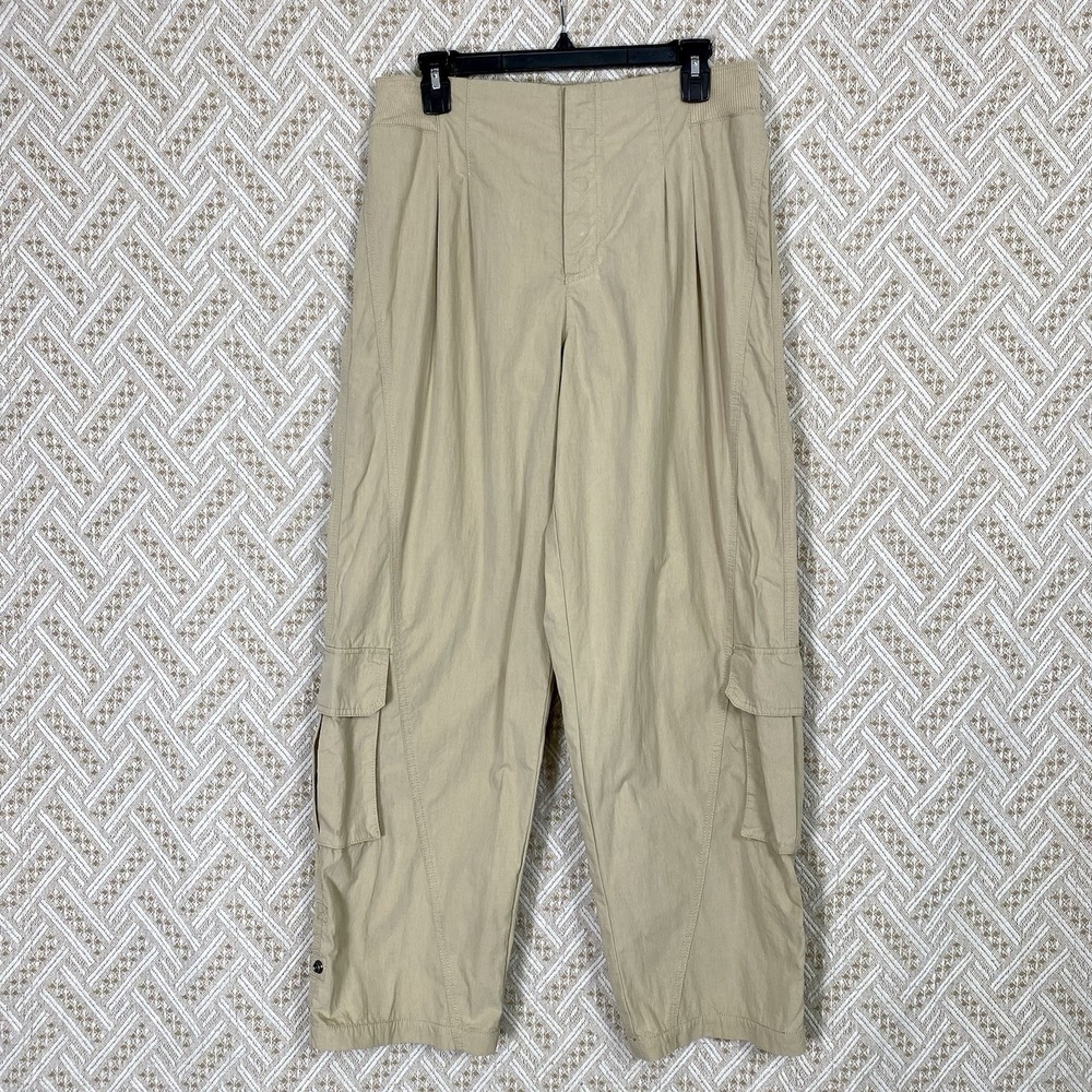 Free People Movement Sz Large‎ Cargo Pants Boho Chic Gorpcore Khaki Utility Wide